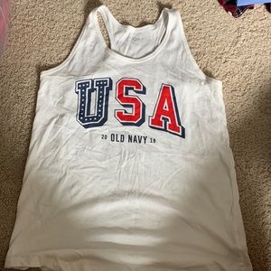 Girls white USA Tanktop